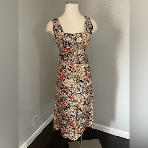 Floral Print Sleeveless Maxi Dress - Picture 1 of 4